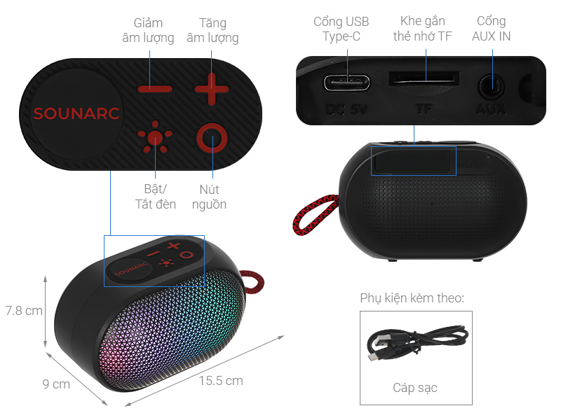 Loa Bluetooth Sounarc XR3 Portable Speaker