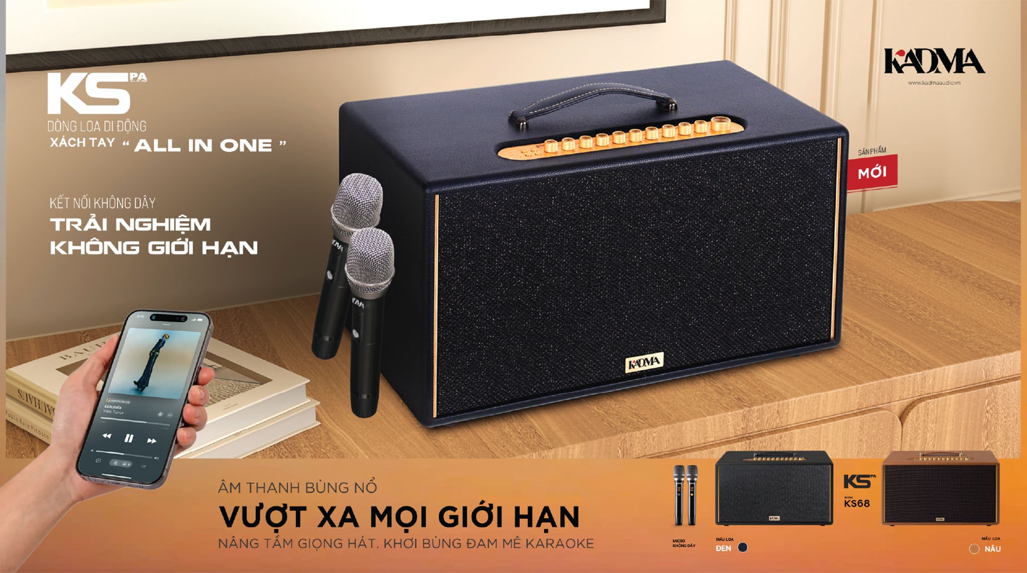 Loa Bluetooth KADMA KM-KS68 - Đen