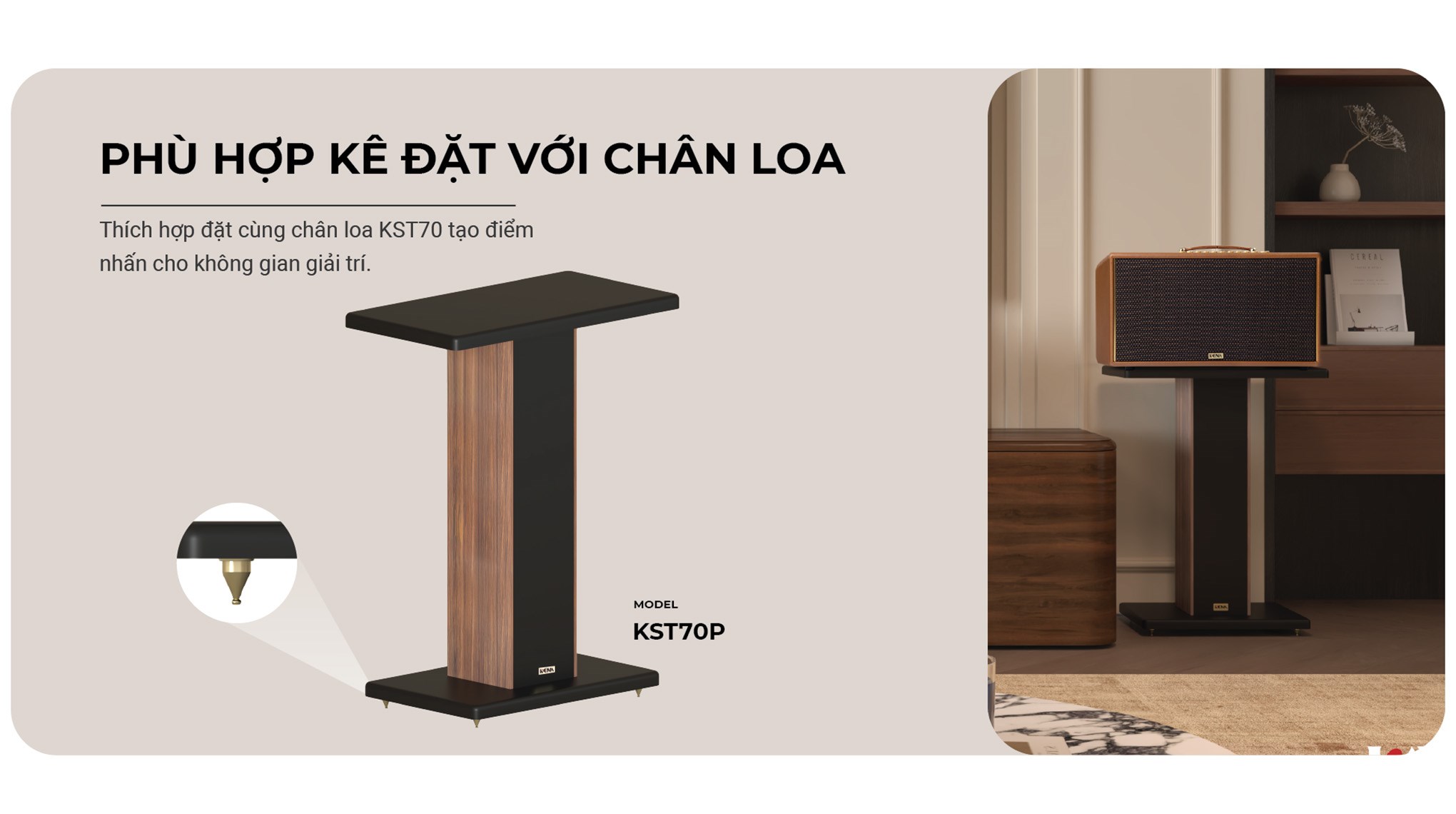 Loa Bluetooth KADMA KM-KS68 - Nâu