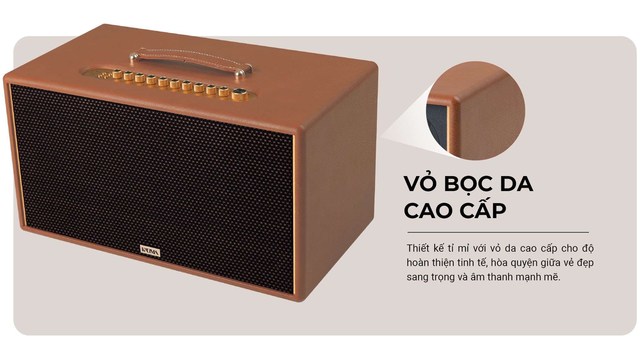 Loa Bluetooth KADMA KM-KS68 - Nâu