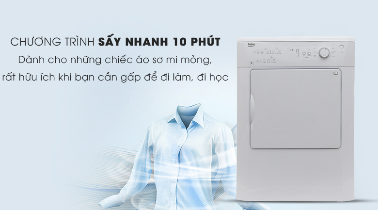 Sấy nhanh 15 phút - Máy sấy Beko 7 kg DV7110