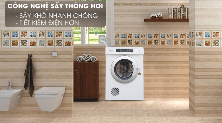 Công nghệ sấy thông hơi - Máy sấy Electrolux 7.5 kg EDV7552