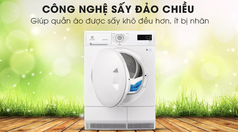 Công nghệ sấy đảo chiều - Máy sấy Electrolux 8 kg EDC2086PDW