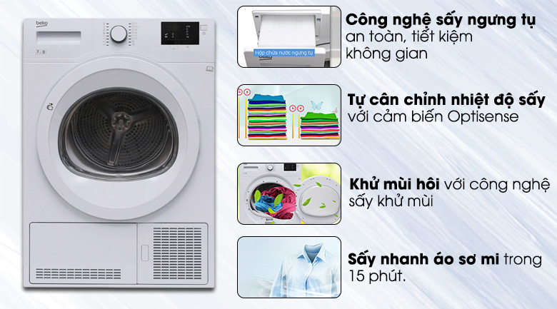 Máy sấy Beko 7 Kg DU7133 GA0