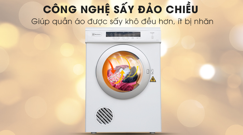 Công nghệ sấy đảo chiều - Máy sấy Electrolux 6.5 kg EDV6552