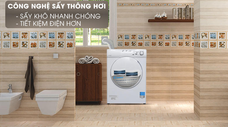 Sấy thông hơi - Máy sấy Candy 9kg GCV 590NC-S