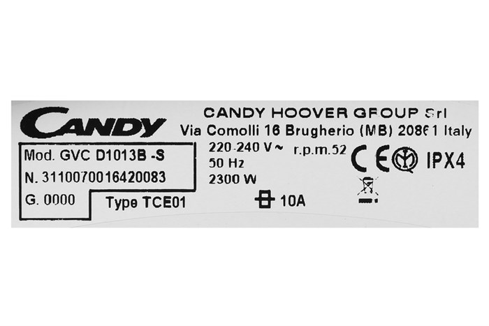Máy sấy Candy 10 kg GVC D1013B-S