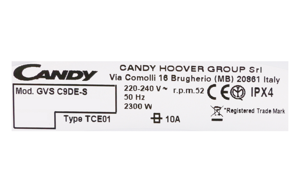 Siêu thị máy sấy ngưng tụ Candy 9 Kg GVS C9DE-S
