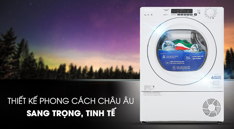 Máy sấy Candy 8 Kg GVS C8DE-S