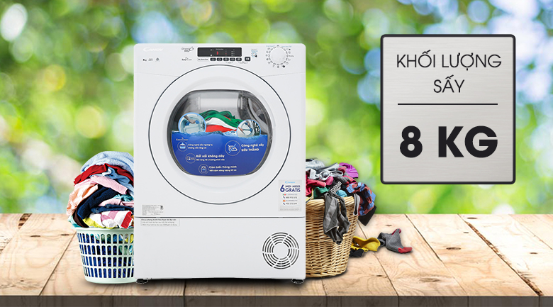 Máy sấy Candy 8 Kg GVS C8DE-S