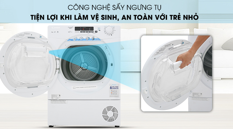 Máy sấy Candy 8 Kg GVS C8DE-S
