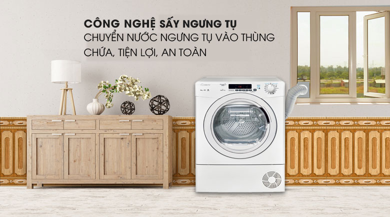 Công nghệ sấy ngưng tụ - Máy sấy Candy 10 Kg GVS C10DE-S Công nghệ sấy ngưng tụ - Máy sấy Candy 10 Kg GVS C10DE-S