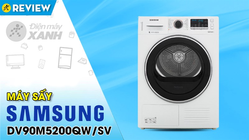 Máy sấy bơm nhiệt Samsung Inverter 9 Kg DV90M5200QW/SV
