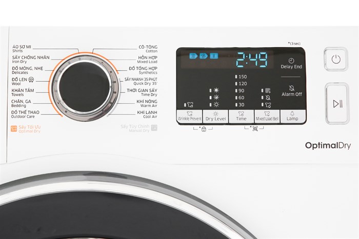 Máy sấy bơm nhiệt Samsung Inverter 9 Kg DV90M5200QW/SV Màu Trắng