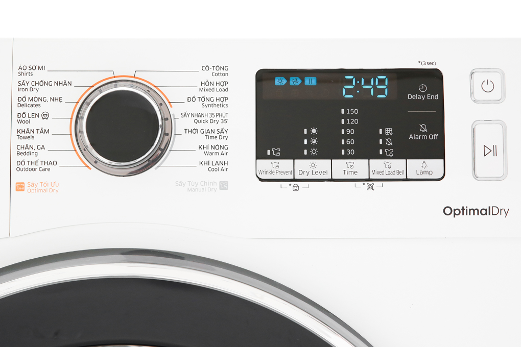 Máy sấy bơm nhiệt Samsung Inverter 9 Kg DV90M5200QW/SV Màu Trắng