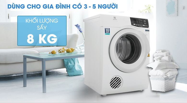 Máy sấy thông hơi Electrolux 8 Kg EDV805JQWA