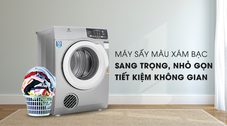 Thiết kế gọn gàng, tiết kiệm không gian - Máy sấy Electrolux 8 Kg EDV805JQSA