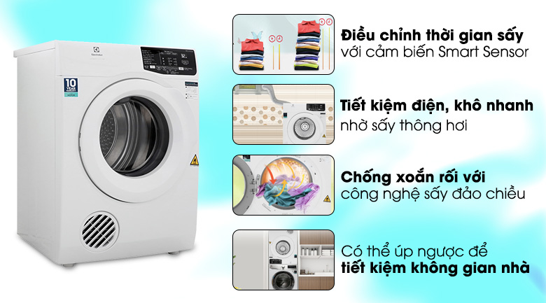 Máy sấy thông hơi Electrolux 7 Kg EDV705HQWA