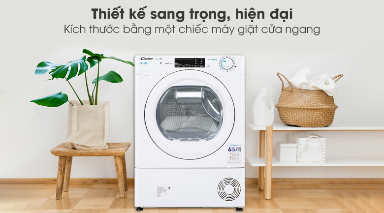 Máy sấy Candy CSO C10TE-S có thiết kế sang trọng, hiện đại