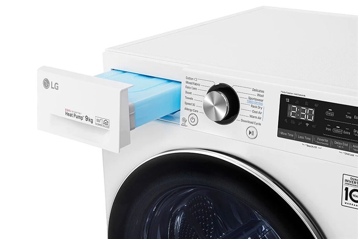 Máy sấy bơm nhiệt LG 9 kg DVHP09W Màu Trắng