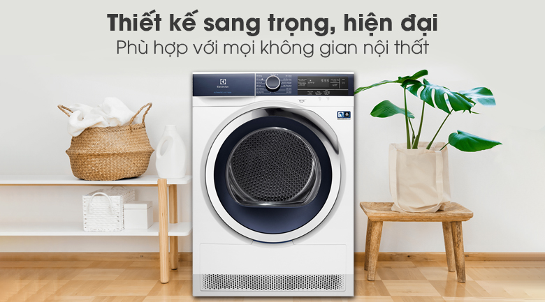 Máy sấy Electrolux EDH803BEWA có thiết kế màu trắng sang trọng