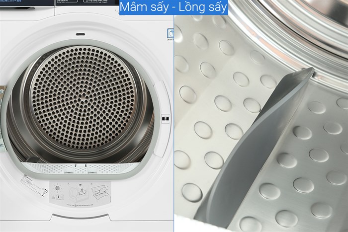 Máy sấy bơm nhiệt Electrolux Inverter 9 Kg EDH903BEWA Màu Trắng