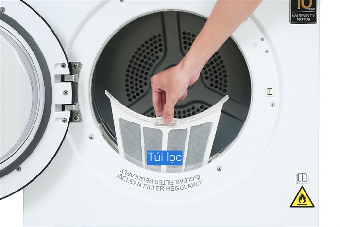 Máy sấy thông hơi Aqua 7 kg AQH-V700FW Màu Trắng