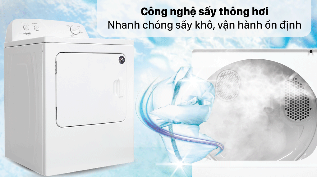 Máy sấy thông hơi Whirlpool 15 Kg 3LWED4705FW