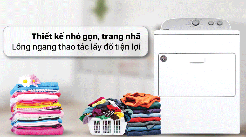 Máy sấy thông hơi Whirlpool 15 Kg 3LWED4815FW