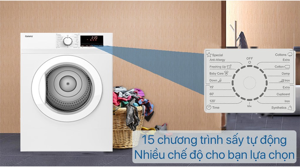 Máy sấy thông hơi Galanz 7 kg DV-70T5C(W) - 7