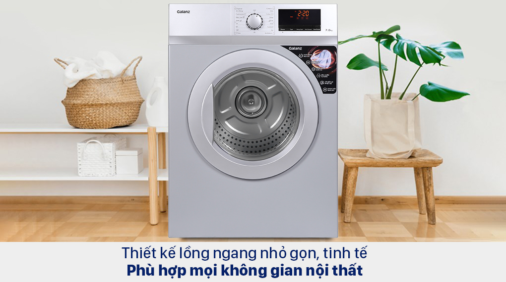 Máy sấy thông hơi Galanz 7 Kg DV-70T5C(S) - Thiết kế lồng ngang nhỏ gọn, tinh tế