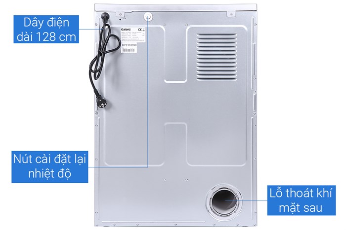 Máy sấy thông hơi Galanz 7 Kg DV-70T5C(S) Màu Bạc