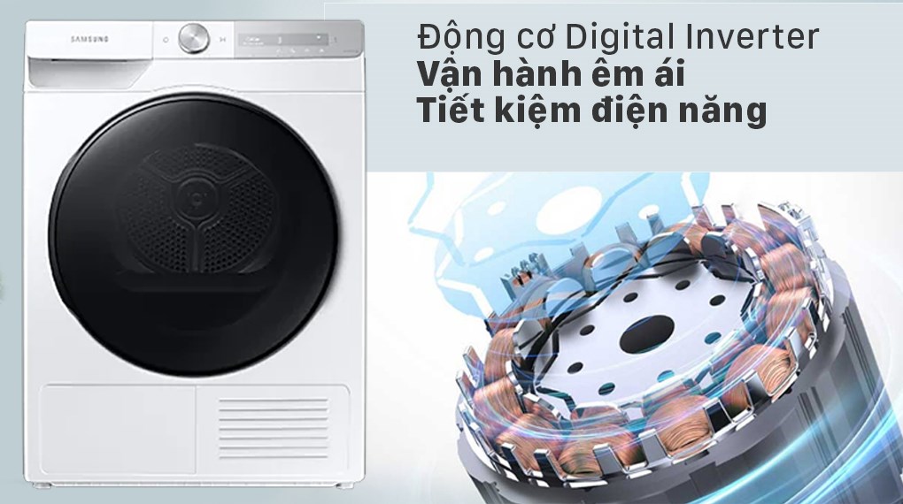 Máy sấy bơm nhiệt Samsung 9 kg DV90T7240BH/SV