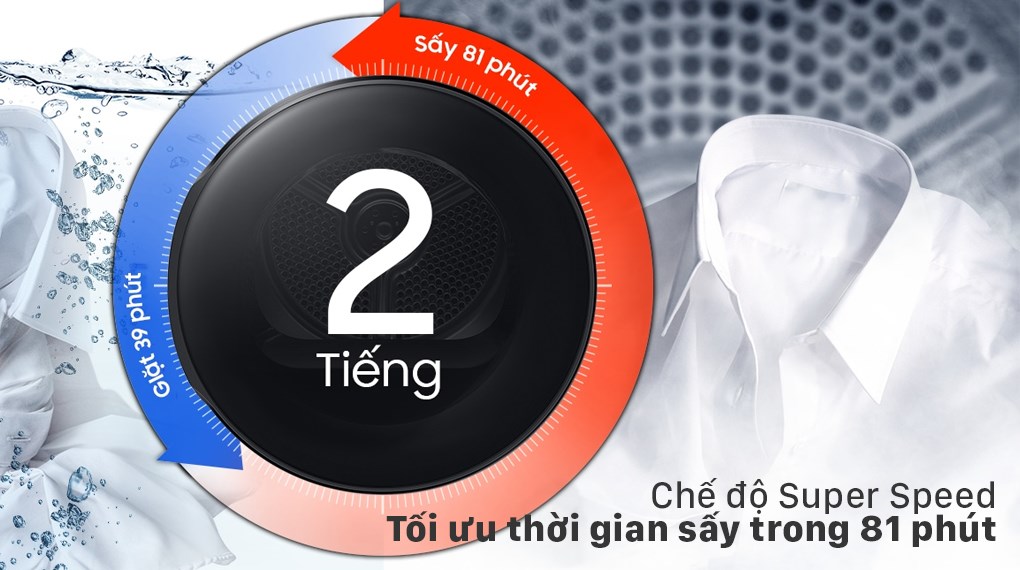 Máy sấy bơm nhiệt Samsung 9 kg DV90T7240BH/SV