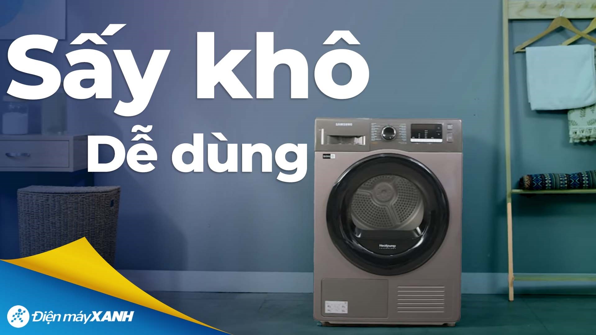 Máy sấy bơm nhiệt Samsung 9 kg DV90TA240AX/SV