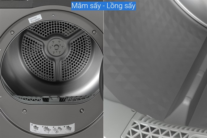 Máy sấy bơm nhiệt Samsung 9 kg DV90TA240AX/SV Màu Inox