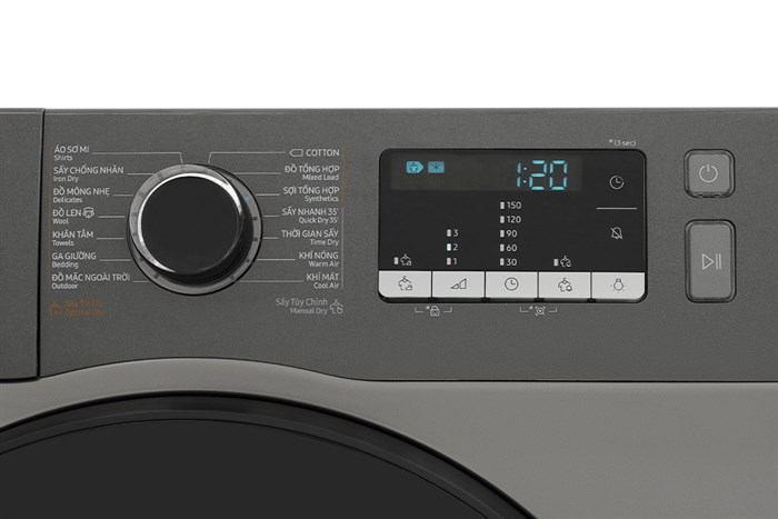 Máy sấy bơm nhiệt Samsung 9 kg DV90TA240AX/SV Màu Inox