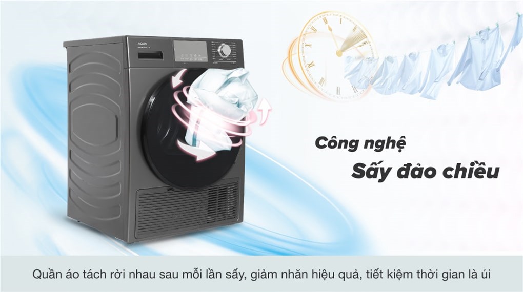 Máy sấy bơm nhiệt AQUA 9 Kg AQH-H900G PS