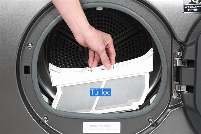 Máy sấy bơm nhiệt AQUA 9 Kg AQH-H900G PS Màu Xám