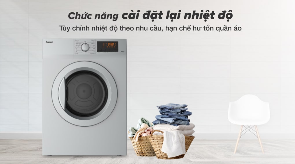 Máy sấy Galanz DV-80T5C(S) - Chức năng cài đặt lại nhiệt độ