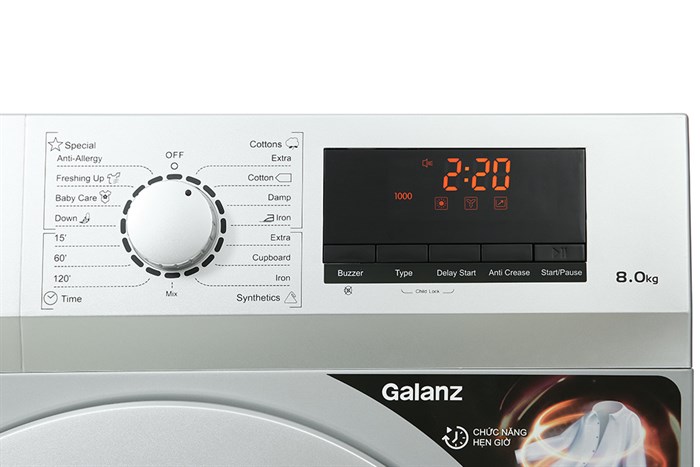 Máy sấy thông hơi Galanz 8 kg DV-80T5C(S) Màu Trắng - Xám