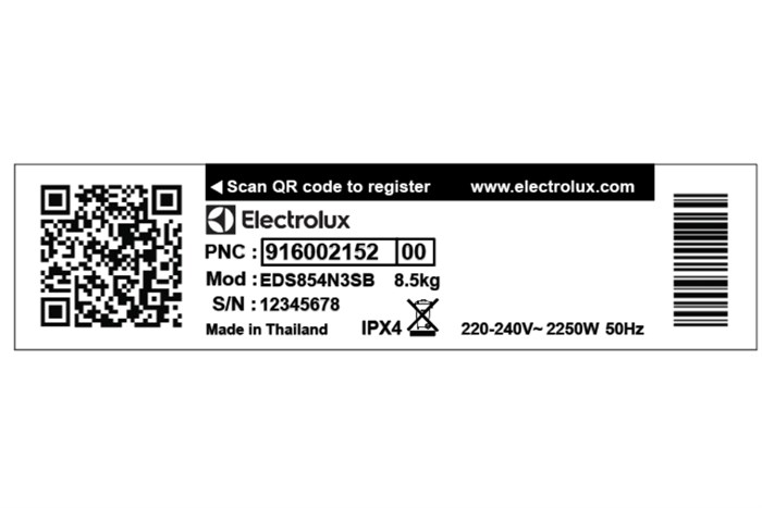 Máy sấy thông hơi Electrolux UltimateCare 8.5 kg EDS854N3SB Màu Đen - Xám