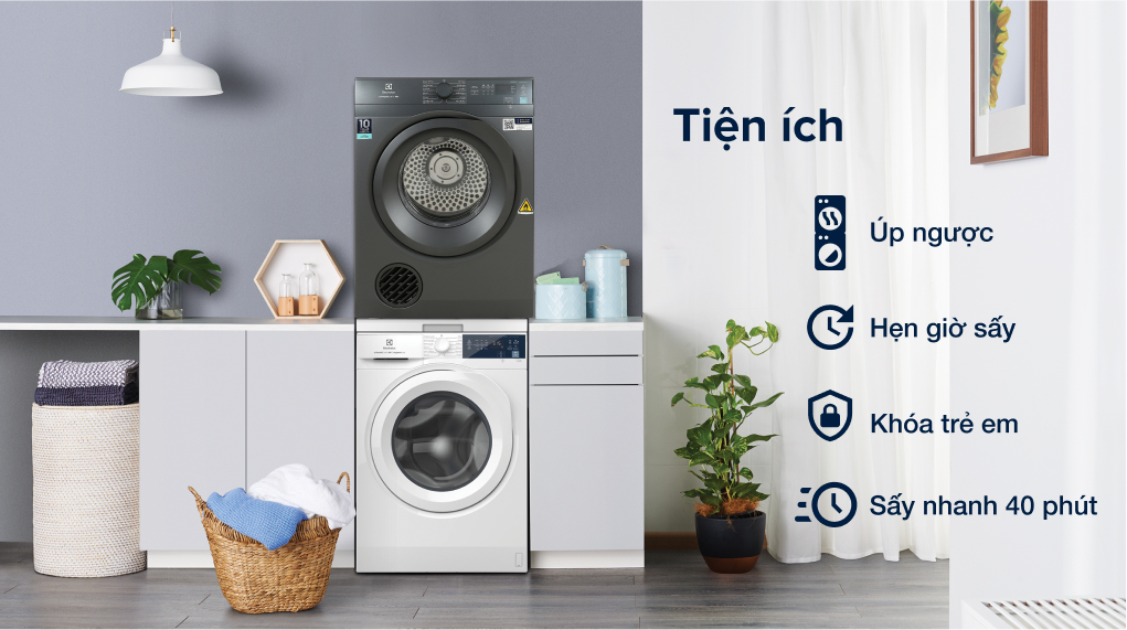 Máy sấy thông hơi Electrolux 8.5 kg EDV854N3SB - Tiện ích