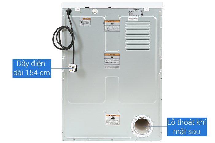 Máy sấy thông hơi Whirlpool 7 kg AWD712S2 Màu Trắng