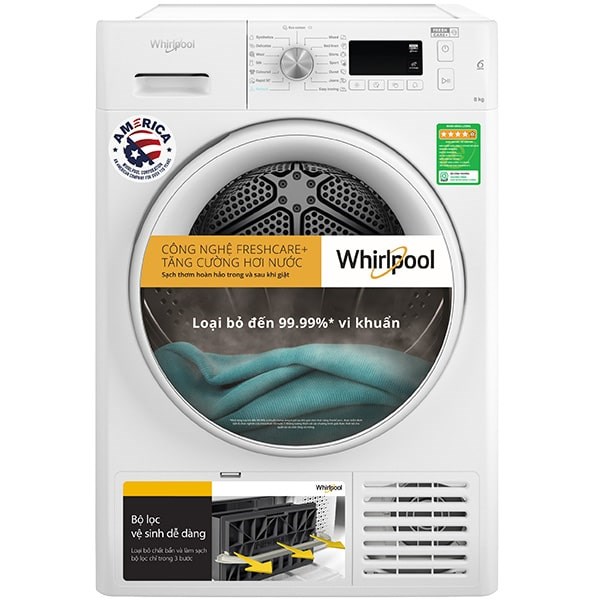 Máy Sấy Ngưng Tụ Whirlpool Freshcare+ 8 Kg Fftcm118Xb Ee