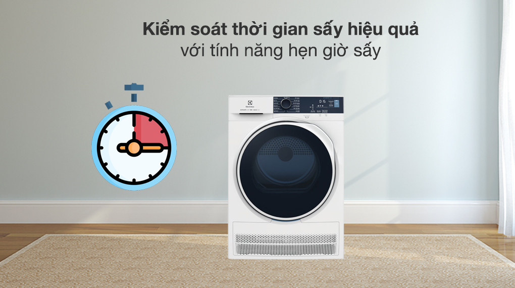 Máy sấy ngưng tụ Electrolux 8 kg EDC804P5WB - Tiện ích