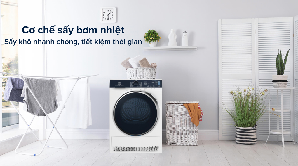 Máy sấy bơm nhiệt Electrolux 8 kg EDH803Q7WB - Cơ chế sấy