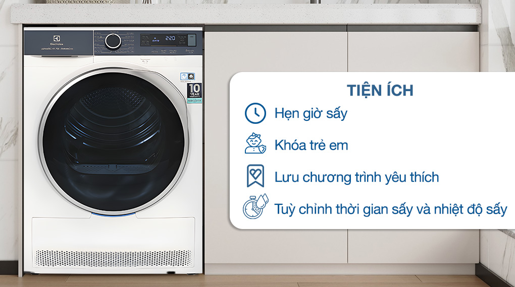 Tiện ích của máy sấy