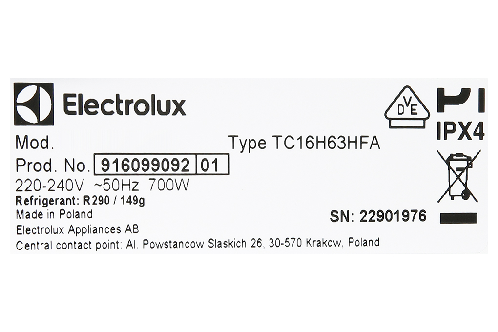 Máy sấy bơm nhiệt Electrolux UltimateCare 9 kg EDH903R9WB Màu Trắng