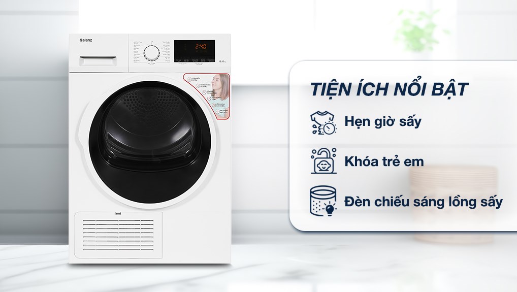 Máy sấy ngưng tụ Galanz 8 kg DC-80S5C